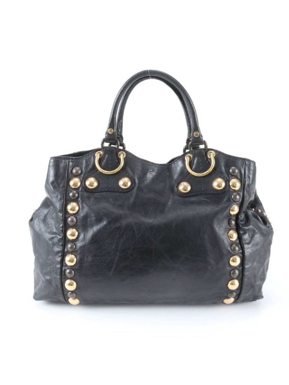 ★SOLD★ Gucci Bab Shuka Emblem Leather Tote Shoulder Hand Black - Picture 3 of 10
